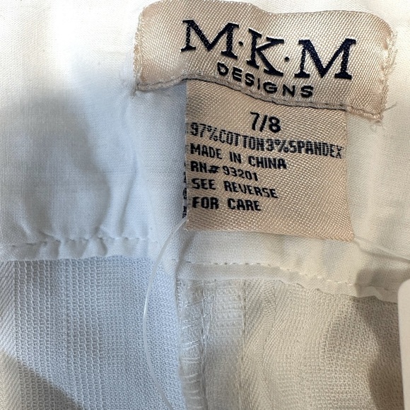 MKM Designs Womens Mini Skirt Size 7/8 White Cotton Buttons Buckle Strap Accents - Picture 3 of 8